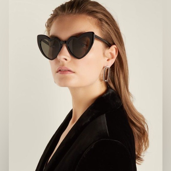 Saint Laurent NWT YSL NEW WAVE SL 181 LOULOU Black Heart Sunglasses - Picture 2 of 8